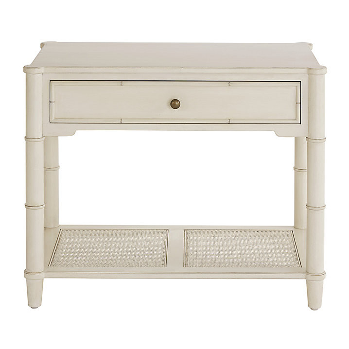 Villandry 1 Drawer Nightstand with Caned Shelf & Antique Brass Pull | Ballard Designs, Inc.