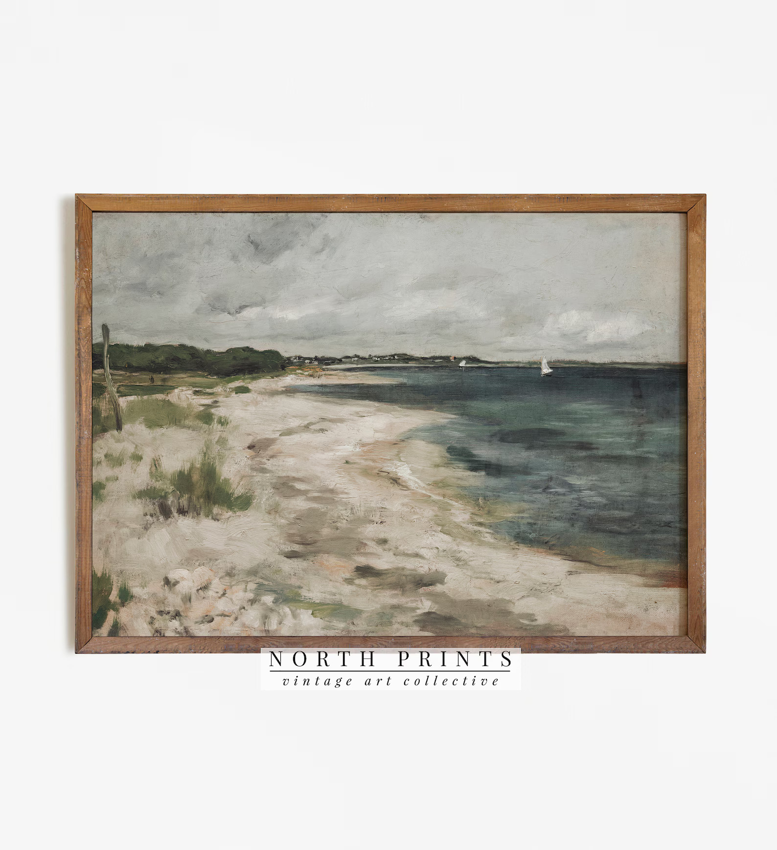 Vintage Coastal Seaside Painting | Beach House Wall Art Decor | PRINTABLE | 728 | Etsy (US)