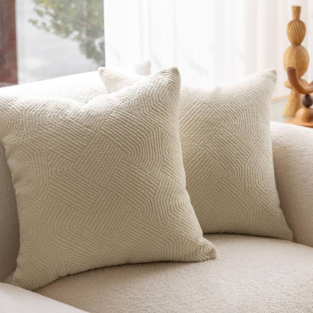 DOMVITUS 18x18 Pillow Cover Boucle Pillow Covers Set of 2 Decorative Pillows for Couch Luxury Neu... | Amazon (US)