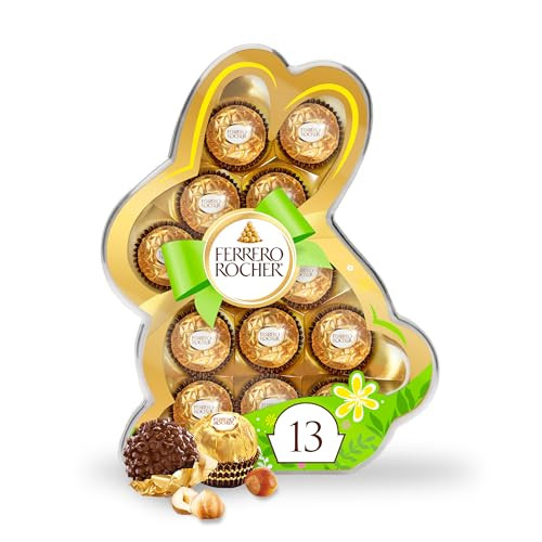 Ferrero Rocher, 13 Count, Premium Gourmet Milk Chocolate Hazelnut, Individually Wrapped Candy for Gifting in a Bunny-Shaped Box, Great Easter Gift, 5.7 oz | Amazon (US)