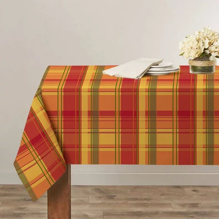 Fall Thanksgiving Tablecloth Rectangle 60 x 120 Inches, Buffalo Plaid Tablecloth, Checkered Water... | Walmart (US)