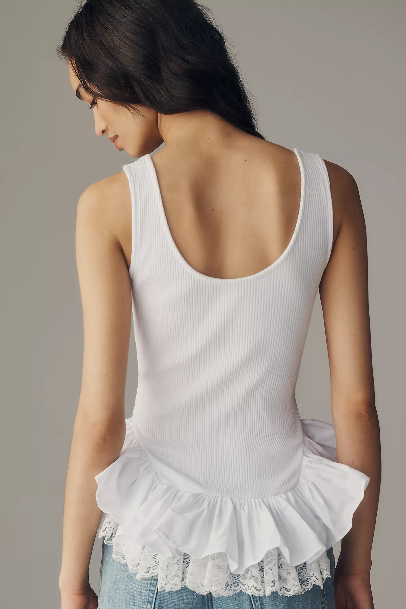 ESTHE Ruffled Peplum Tank Top | Anthropologie (US)