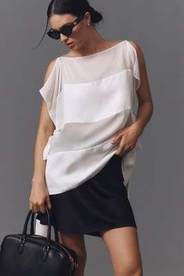 Cynthia Rowley Windswept Silk Panel Blouse | Anthropologie (US)