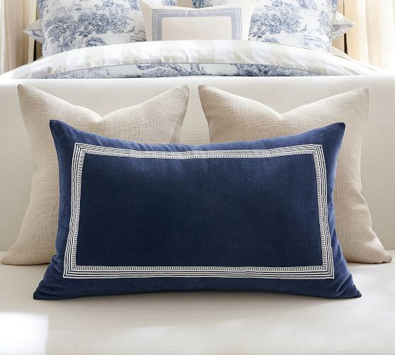 Brandon Maxwell Sullivan Velvet Lumbar Pillow | Pottery Barn (US)