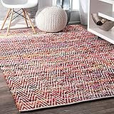 nuLOOM Hand Woven Chevron Rochell Area Rug, 6' x 9', Magenta | Amazon (US)