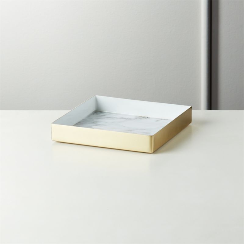 Active Small White Marble Tray + Reviews | CB2 | CB2