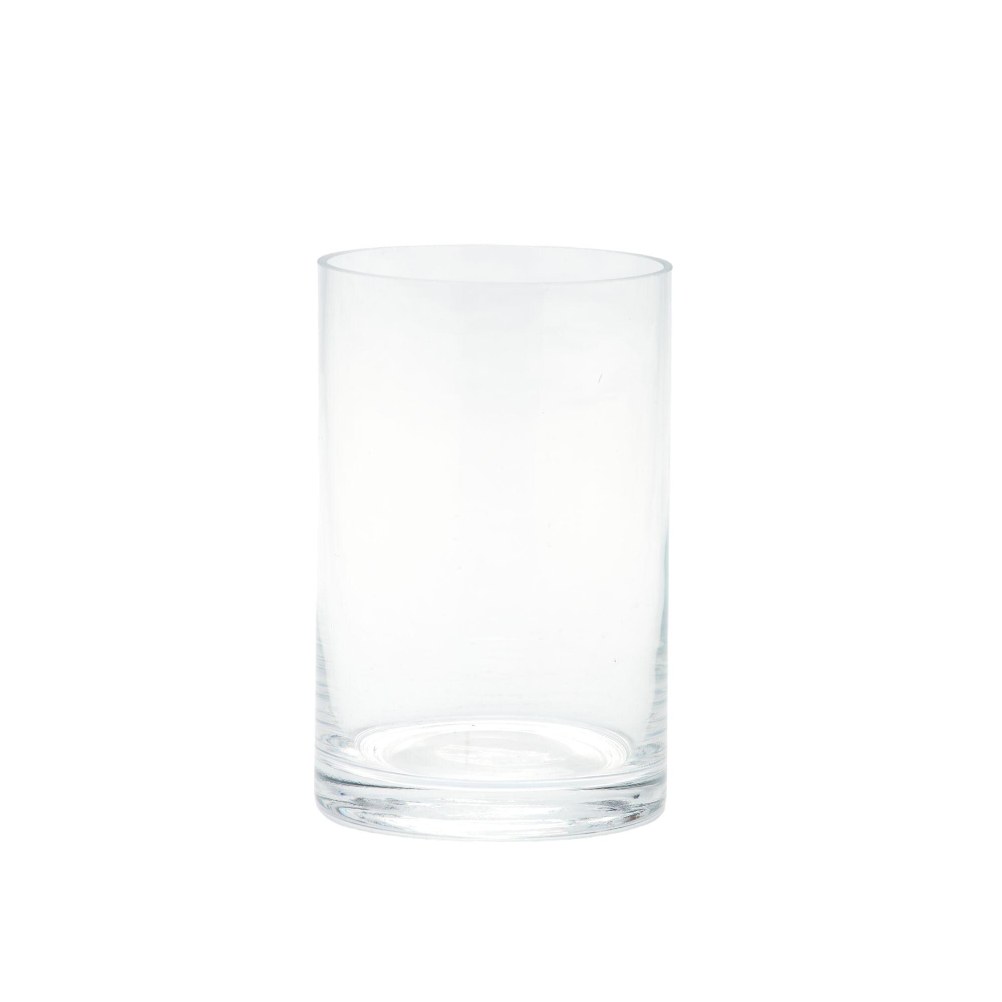 Hand Blown Cylindrical Glass Candle Holder - 6" - Clear | Bed Bath & Beyond