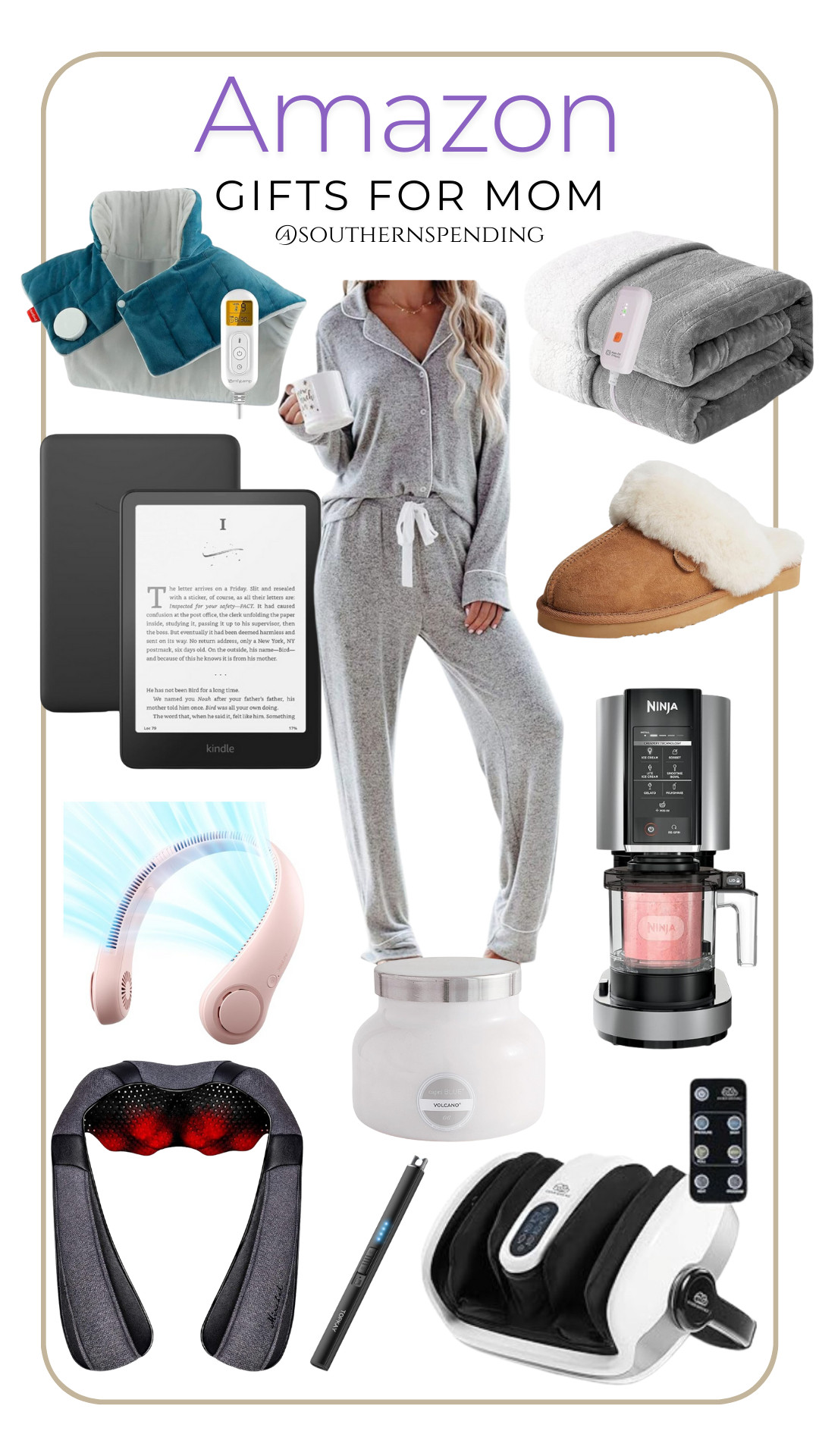 Last minute gifts for mom, wife, grandma, girlfriend.

massager, neck fan, candle, ninja creami, heated blanket, heating pad for neck and back, kindle e-reader, pajamas 

 #LTKGiftGuide #LTKOver40 #LTKFamily