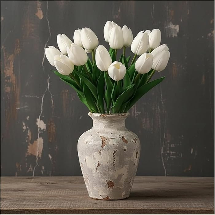 18pcs Artificial Tulips 13" PU Artificial Flowers for Family Friends Gifts DIY Flower Arrangement... | Amazon (US)