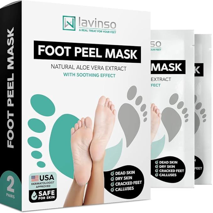 Foot Peel Mask for Dry Cracked Feet - Remove Dead Skin and Calluses - Make Your Feet Baby Soft - ... | Amazon (US)