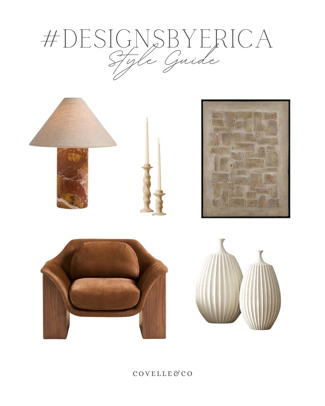 🍂 Our “Pumpkin Spice But Make It Design” mood board is officially live — and it’s giving all the November feels. Warm, rich, layered, and unapologetically cozy.

This month’s Covelle & Co. #DesignsByErica Style Guide is all about brown tones, soft textures, and that golden-hour glow that makes home feel extra special this time of year.

And yes — the products are from some of our favorite brands ever, the ones we reach for in nearly every design: Perigold, Joss & Main, Crate & Barrel, and Pottery Barn. 🤎

Save this for your fall mood board, and tell us — what’s your design love language this season? (Texture? Warmth? Lighting?) ✨

#DesignsByErica #CovelleandCo #FallStyleGuide #PumpkinSpiceButMakeItDesign #CozyDesign #InteriorsWithSoul

#LTKHome #LTKSeasonal #LTKSaleAlert