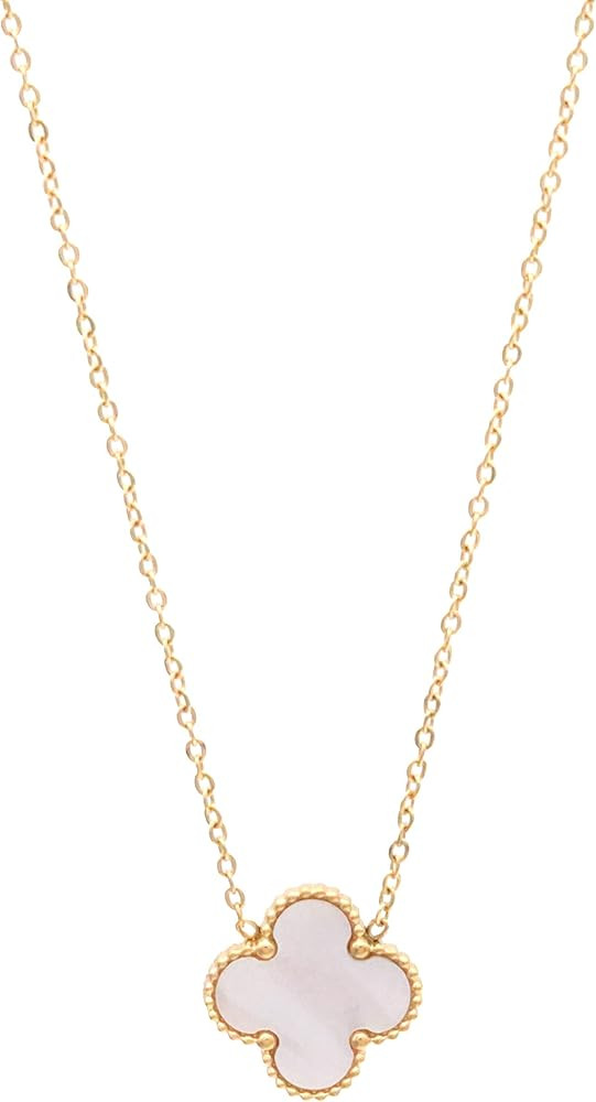 Supra Diamanto Lucky 4 Leaf Clover Necklace For Women Girls, 18K Gold Plated Cute Girls Titanium ... | Amazon (US)