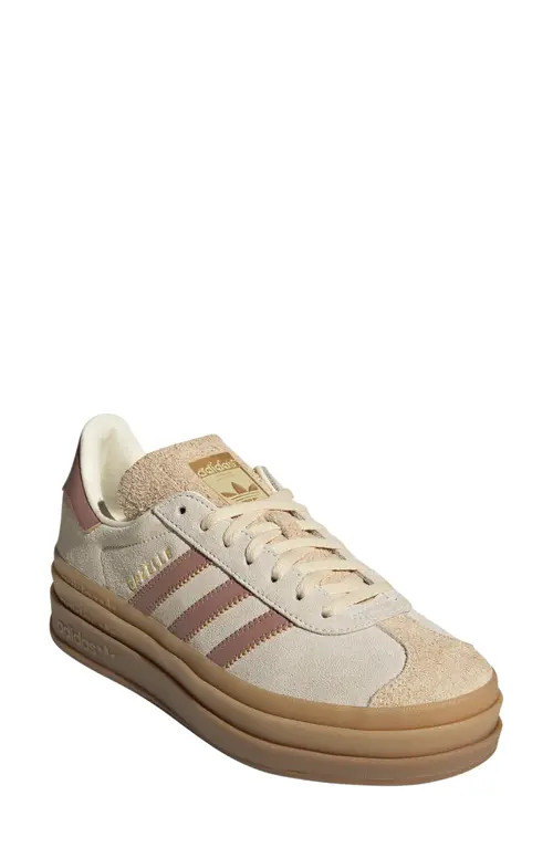 adidas Gazelle Bold Platform Sneaker in Cream White/clay/Sand at Nordstrom, Size 10.5 | Nordstrom