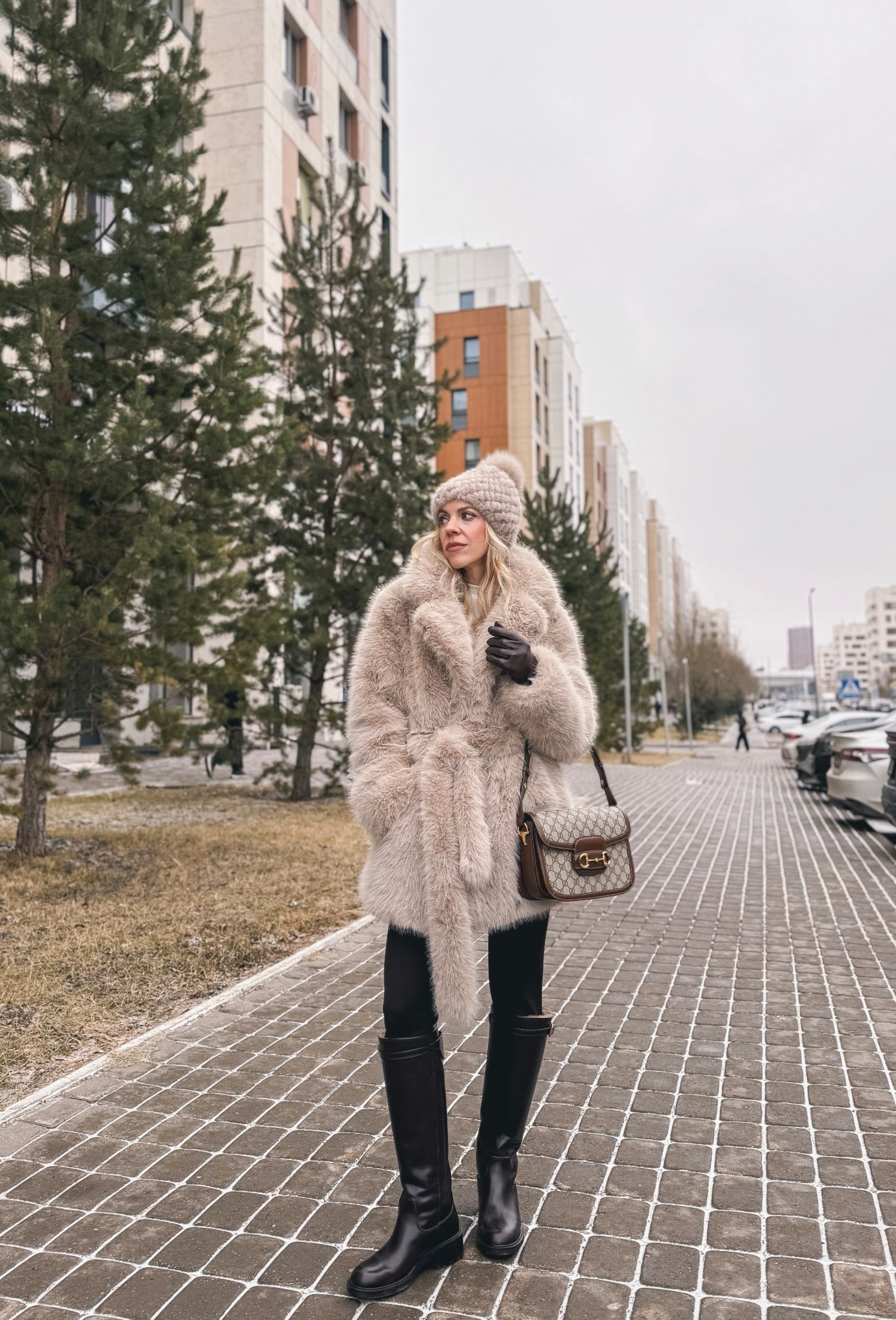 Beige fur coat, cozy winter outfit, Christmas shopping look, Zara dark brown leggings, Zara fur lined winter boots (weatherproof leather!)

#LTKSeasonal #LTKHoliday #LTKFindsUnder50