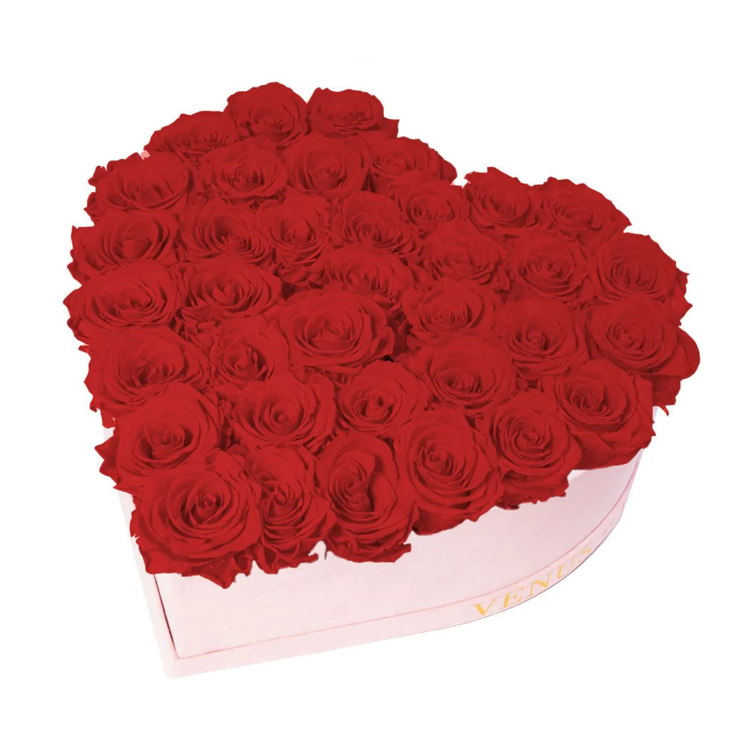 Large Heart - Blush Suede with Eternity Roses | Venus ET Fleur