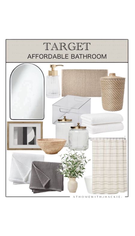 Target affordable bathroom, bathroom decor. Bath rug, shower curtain, organization, storage, faux plants, towels, bath towel, frames, decorative accents 

#LTKHome #LTKStyleTip