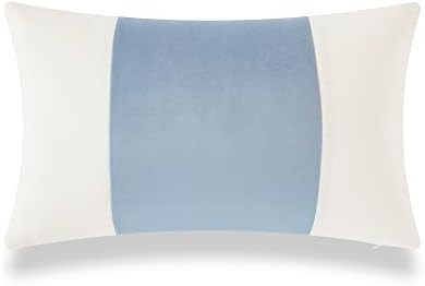 Hofdeco Coastal Patio Indoor Outdoor Lumbar Pillow Cover ONLY for Backyard, Couch, Sofa, Velvet B... | Amazon (US)