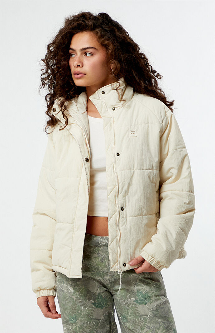 Billabong Women's High Route Puffer Jacket in White - Size Medium | PacSun