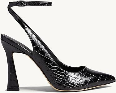 Womens Closed Toe Ankle Strap Heels Pointed Toe Pumps Shoes Slingback High Heel Wedding Dress Sho... | Amazon (US)