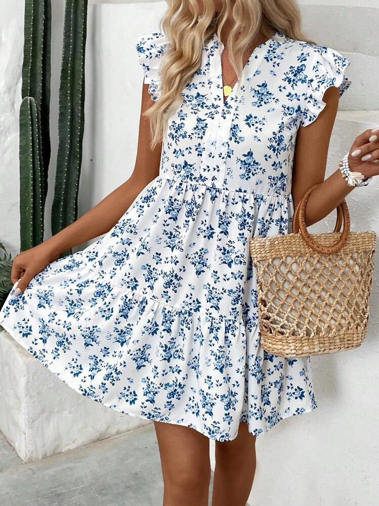 Breezaya Women's Vintage Style Printed Minimalist Daily Dress | SHEIN