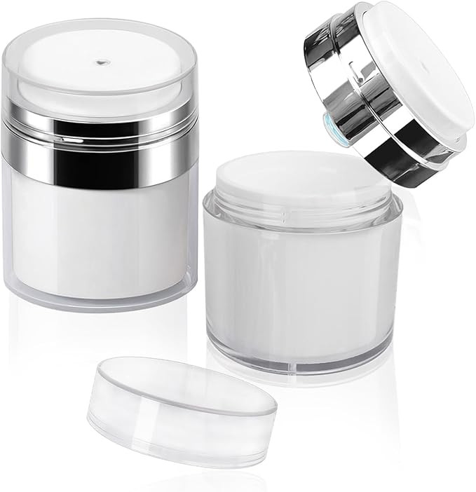 2Pack 30ml Airless Pump Jar - 1.0 Oz Moisturizer Pump Dispenser, Travel Lotion Container Vacuum B... | Amazon (US)