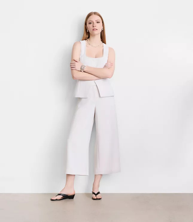 Petite LOFT Versa Crepe Drape Culottes | LOFT