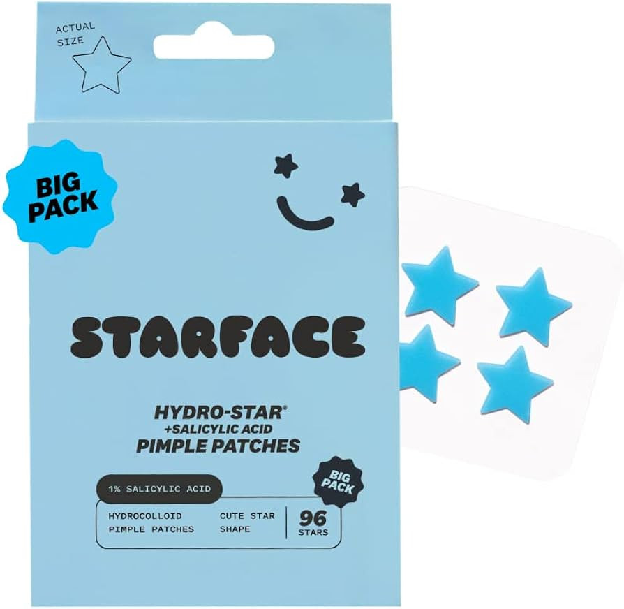 Starface Hydro-Star + Salicylic Acid BIG PACK, Hydrocolloid Pimple Patches With 1% Salicylic Acid... | Amazon (US)