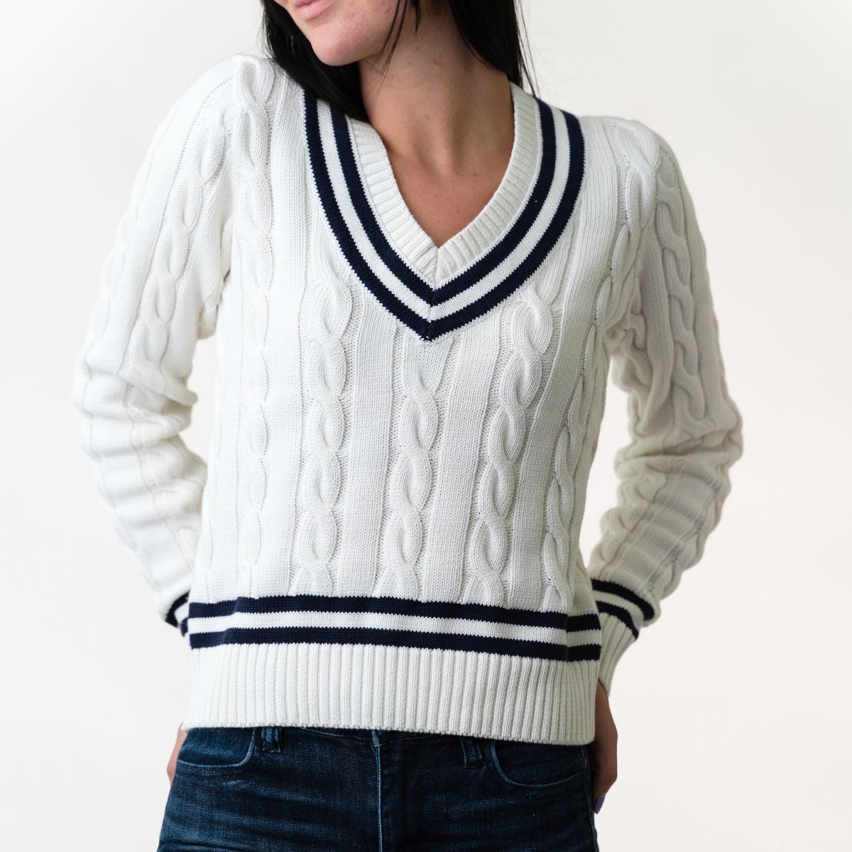 Hope & Henry Womens' Organic Cotton V-Neck Cricket Sweater | Target