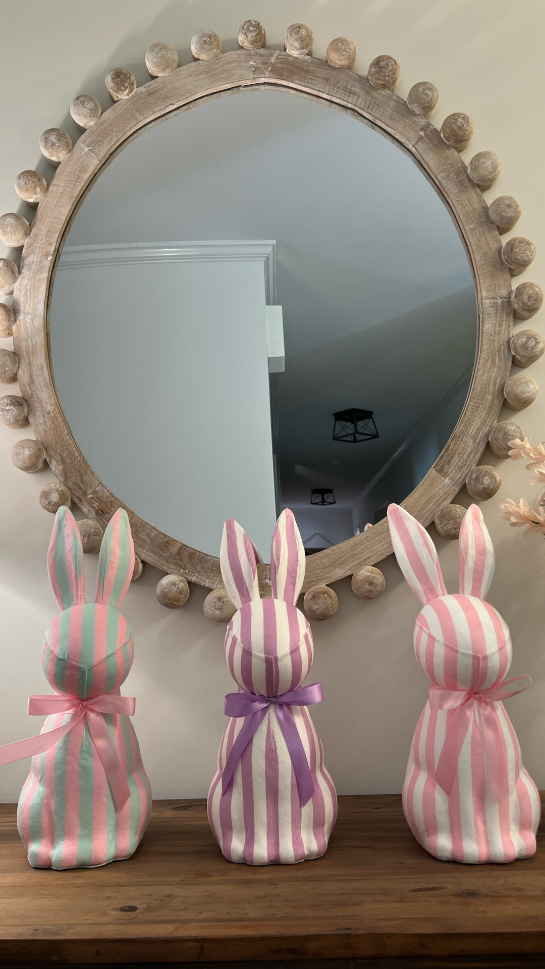 Couldn’t pick a color… so I grabbed all three 💗💜💚

These striped bunnies are the cutest little pop of spring and I’m officially decorating with the whole trio this year 🐰✨

Perfect for entry tables, mantels, or kids’ rooms for Easter. Linked in LTK!

#LTKHome #LTKSeasonal