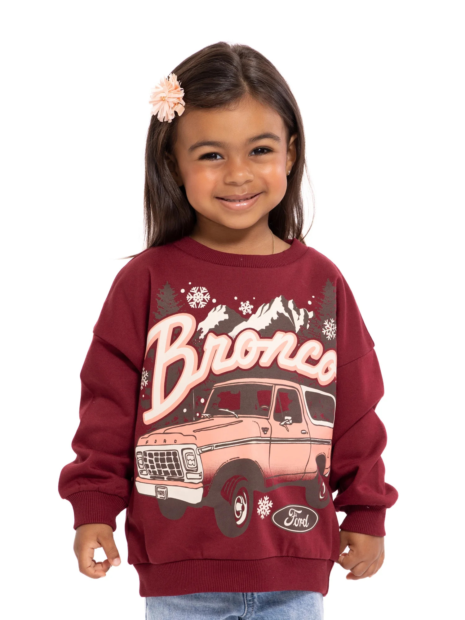 Ford Bronco Toddler Girls Graphic Crewneck Sweatshirt with Long Sleeves, Sizes 12M-5T | Walmart (US)