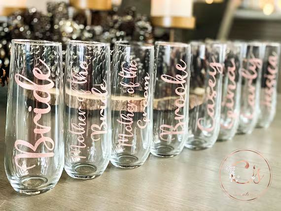 Personalized Champagne Flutes/Bridesmaids Gifts/Bridesmaids Proposal Gift/Bridesmaid Stocking Stu... | Etsy (US)