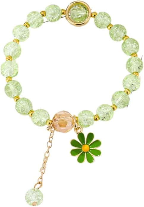 Colorful Flower Bracelets for Women Beaded Charm Strand Stretch Crystal Bracelet with Daisy Stret... | Amazon (US)