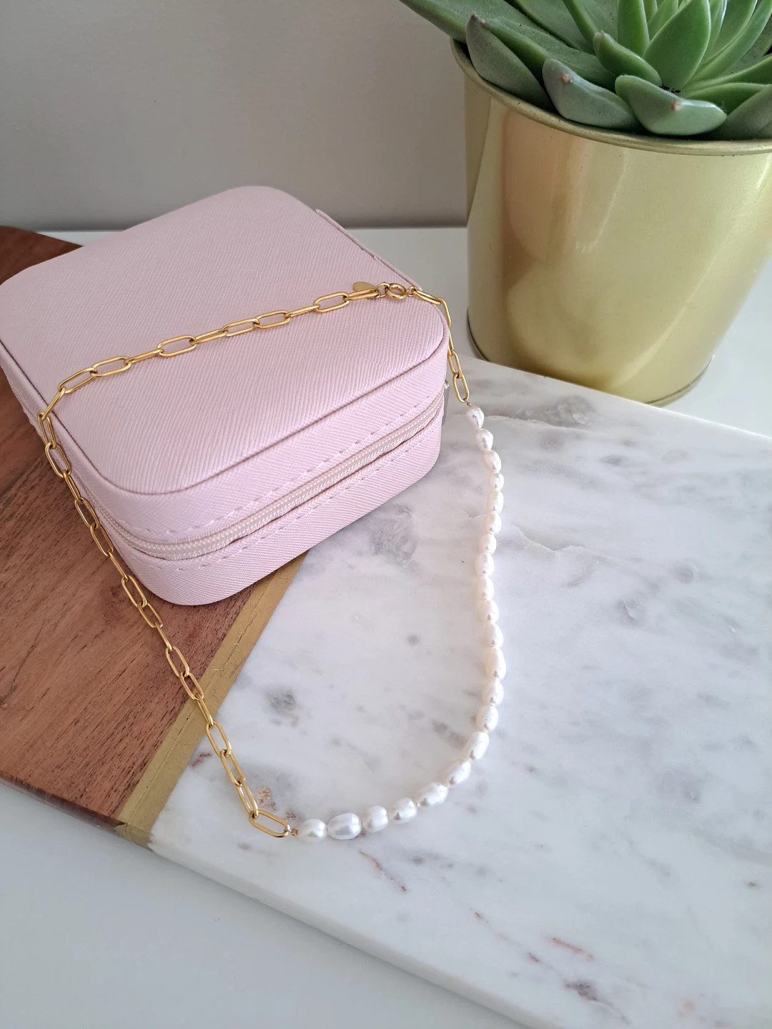 Make It Edgy but Classy  18K Gold Plated Stainless Steel Half - Etsy Canada | Etsy (CAD)