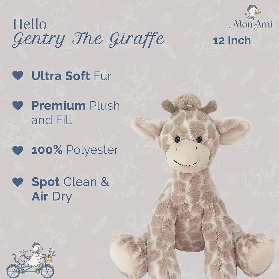 MON AMI Gentry The Giraffe Stuffed Animal \u2013 12\u201d, Soft Stuffed Toy Plushies for Babies/T... | Amazon (US)
