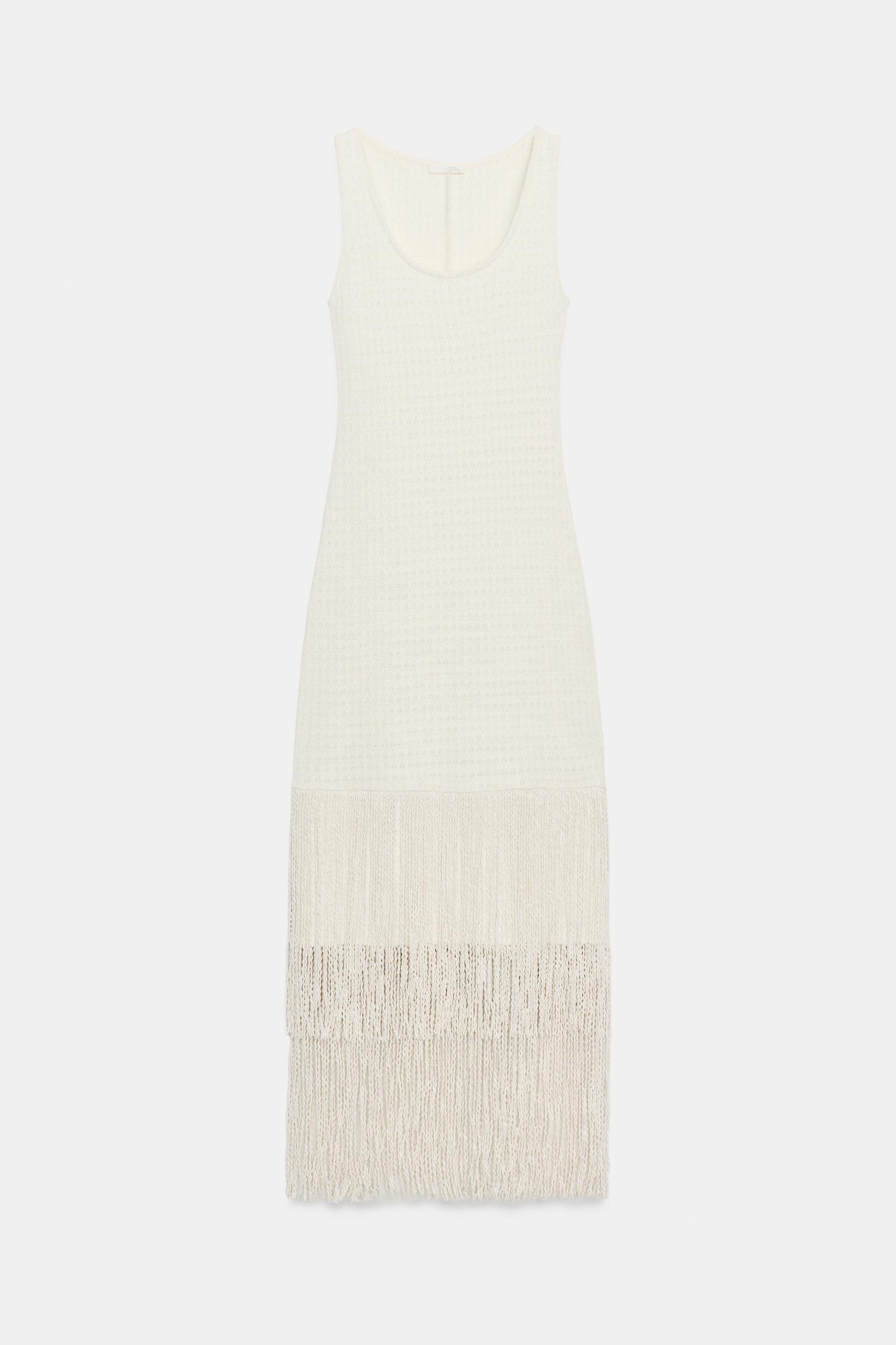 TEXTURED FRINGED DRESS | Zara US