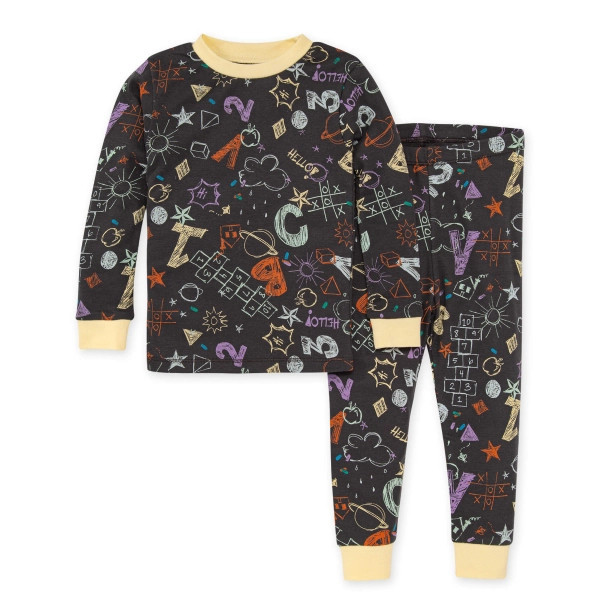 Sidewalk Chalk Organic Cotton Pajamas - 2-Piece 12M | Burts Bees Baby