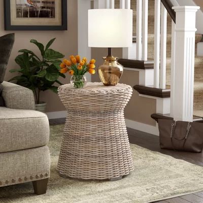 Drum End Table Birch Lane™ Table Top Color: Natural Brown | Wayfair North America