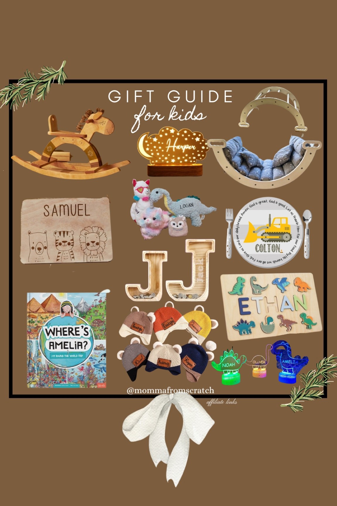 Gifts for kids, gift guide, kid puzzle, personalized gifts, book, Montessori gift, name gift , night lights, rocker , personalized hats, kids beanie, piggy bank

#LTKGiftGuide #LTKkids #LTKHoliday