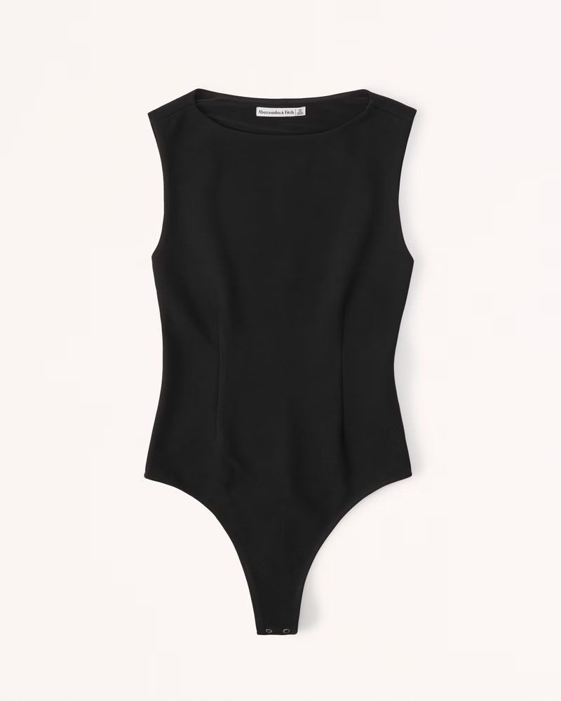 Abercrombie & Fitch Women's Crepe Shell Bodysuit in Black - Size XL | Abercrombie & Fitch (US)