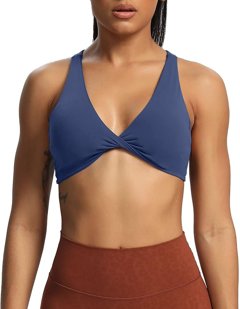 Aoxjox Women's Workout Sports Bras Fitness Backless Padded Satara Low Impact Bra Yoga Crop Tank T... | Amazon (US)