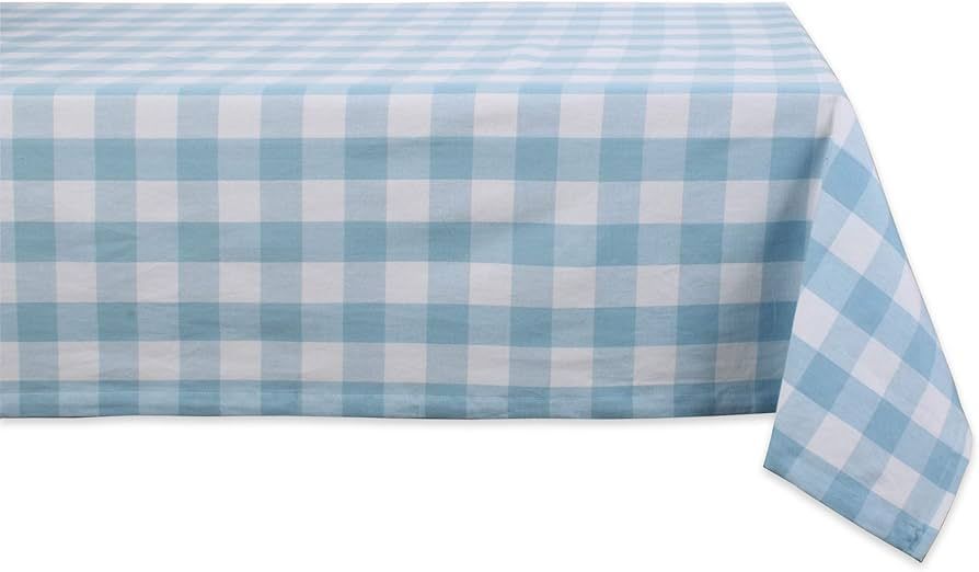 DII Buffalo Check Collection, Classic Farmhouse Tablecloth, Tablecloth, 52x52, Light Blue & White | Amazon (US)