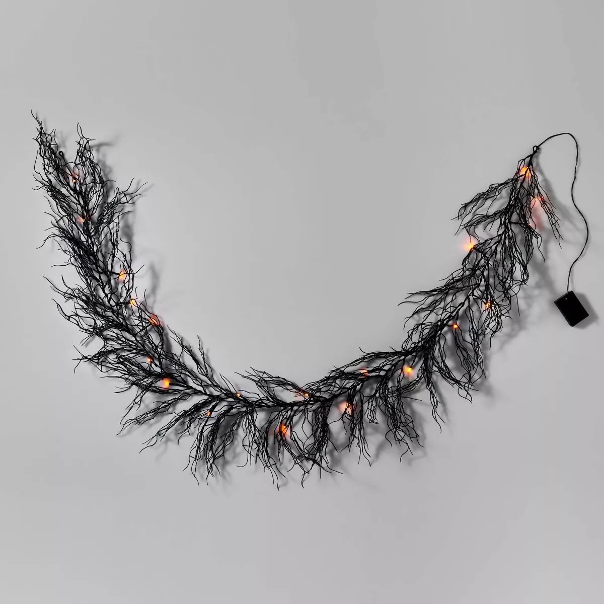 6' LED Black Glitter Garland Orange Halloween String Lights with Timer - Hyde & EEK! Boutique™ | Target