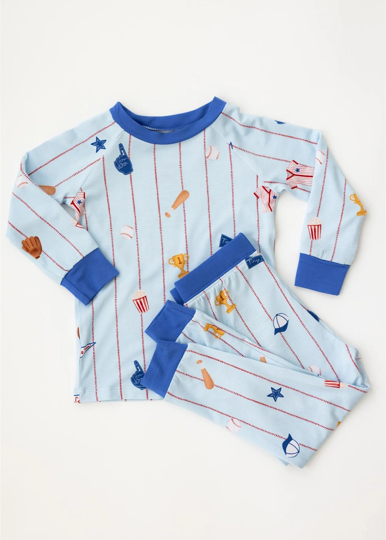 Batter Up Blue Two-Piece Pajamas | Tiny Jams