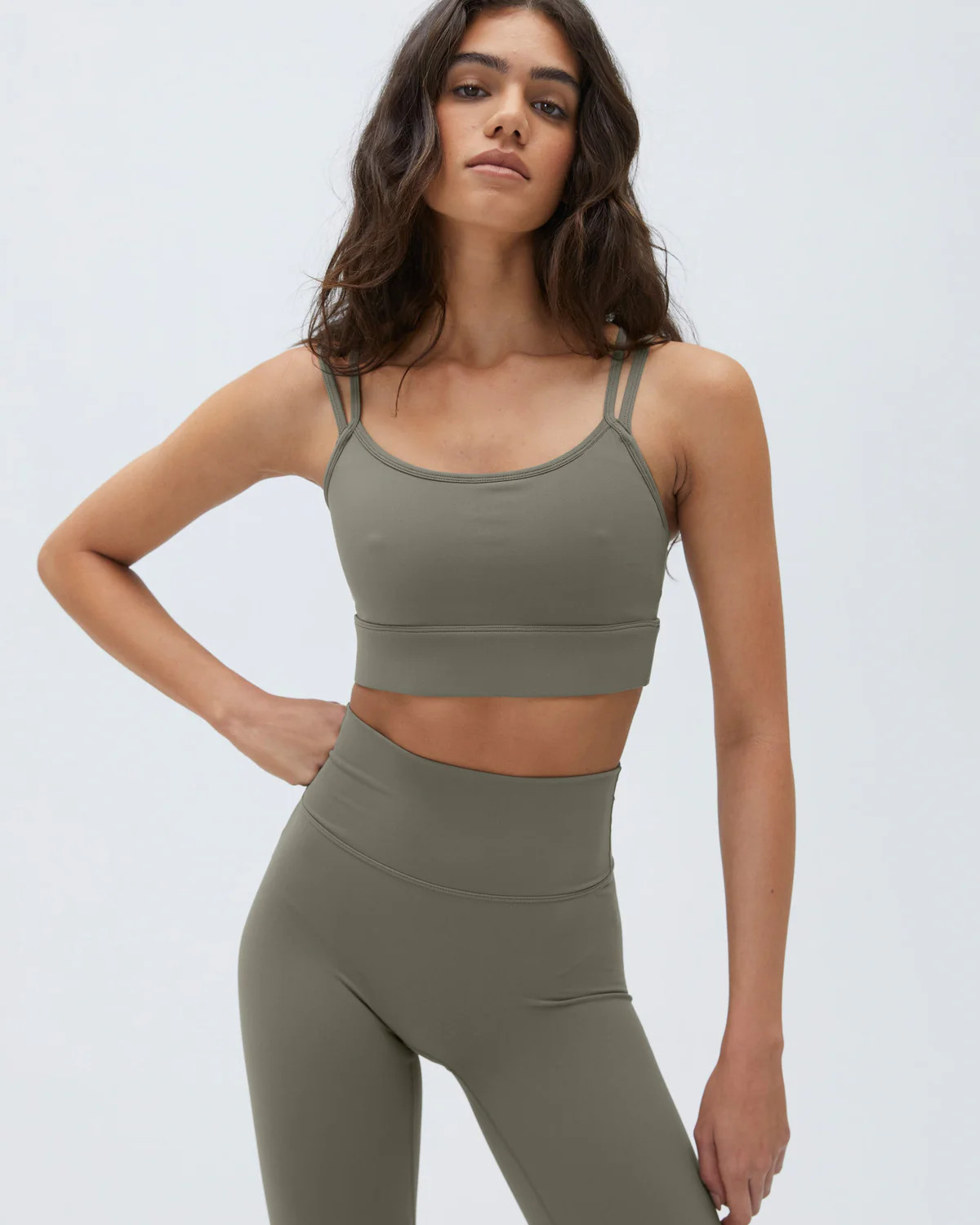 Ultimate Double Strap Bra - Olive Green | Adanola UK