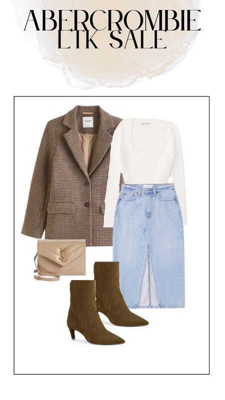 Abercrombie in app sale going on now. 

Here is some fall fashion Inspo for you featuring my favorite denim midi skirt. 

I have it in a size 32/14 

#Sale 
#Abercrombie 
#Skirt 
#DenimSkirt 
#MidiSkirt
#YSL 
#Blazer 
#Bodysuit 

#LTKstyletip #LTKSale #LTKfindsunder100