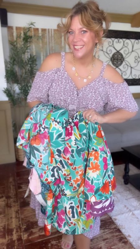 One & Done Midi dresses with pockets- I wear size 12 in Bloomchic flowy dresses (the last dress is a 14/16 and I need the 12 fyi). Use code 👩‍💻 Nicoles15 at checkout. 
Spring dresses, teacher outfit, summer dresses 

#LTKOver40 #LTKPlusSize #LTKWorkwear