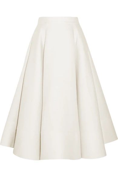Roksanda - Allaird Wool And Silk-blend Midi Skirt - Ivory | NET-A-PORTER (US)