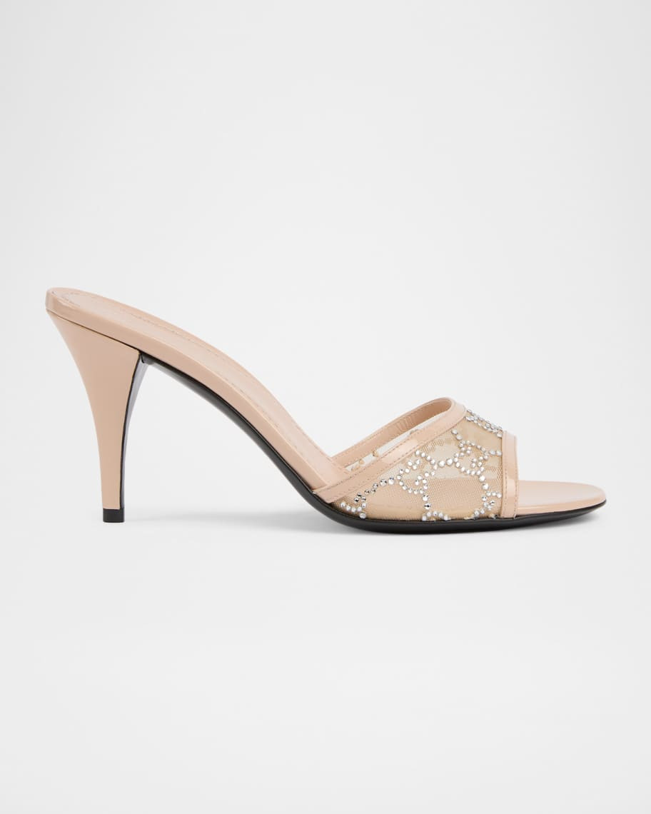 Erin Jeweled Leather Stiletto Sandals | Neiman Marcus