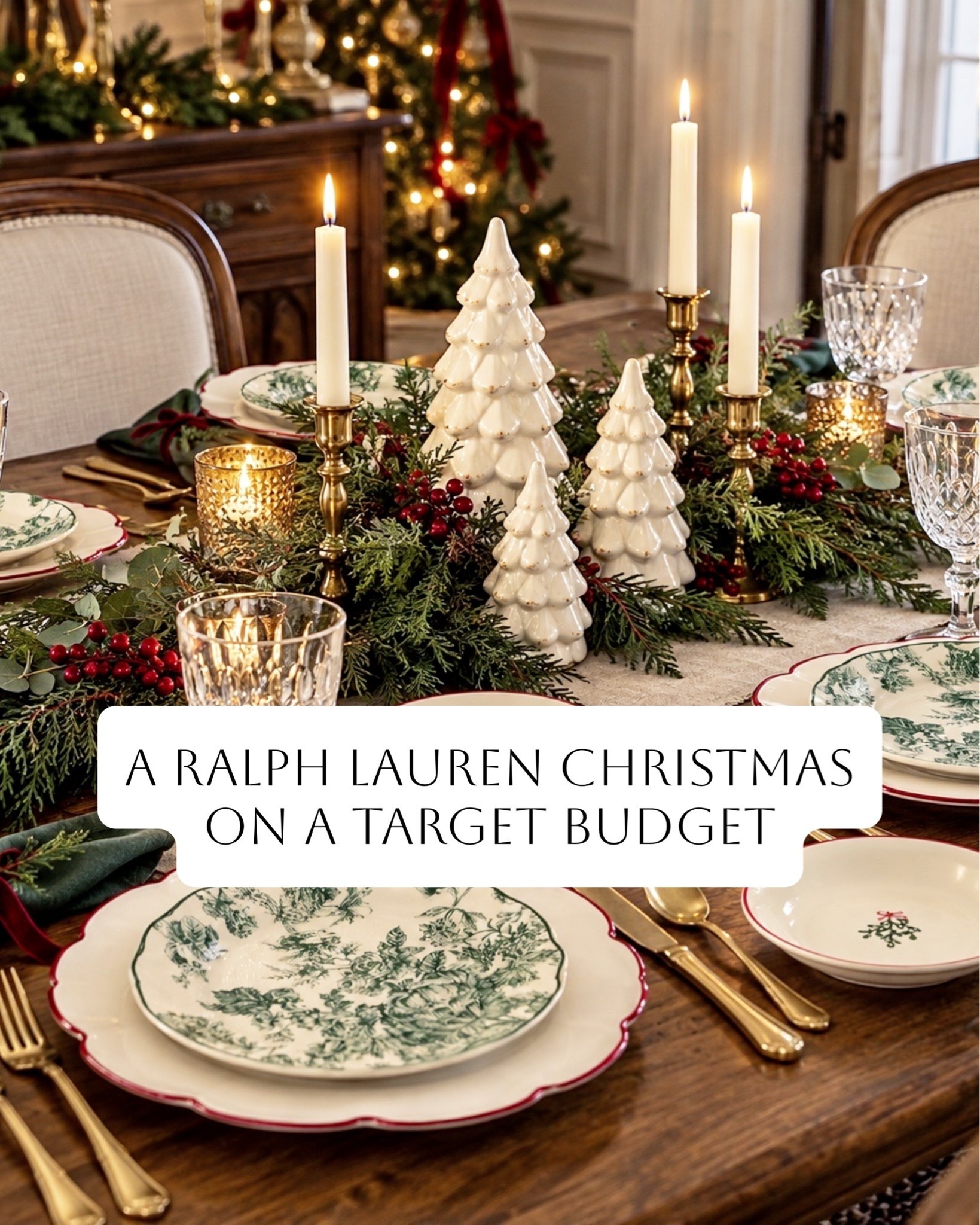 A Ralph Lauren Christmas on a Target budget🎄
Think classic plaids, rich reds, forest greens, velvet ribbons, and all the holiday charm without the designer price tag!

Ralph Lauren Christmas decor, Target Christmas finds 2026, traditional Christmas decorating ideas, old money Christmas aesthetic, affordable luxury Christmas decor, classic plaid Christmas decorations, designer-inspired Christmas decor, vintage Christmas aesthetic

#RalphLaurenChristmas #RalphLaurenInspired #TargetChristmas #TargetChristmasDecor #TargetFinds #ChristmasDecor2026 #TraditionalChristmasDecor #OldMoneyChristmas #ClassicChristmas #ChristmasDecorIdeas #AffordableChristmasDecor #HolidayHomeDecor #ChristmasAesthetic #PlaidChristmas #ChristmasDecorOnABudget