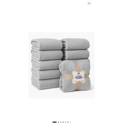 Continental Bedding Microfleece Bed Blankets - 10 Pack - Soft Lightweight Fleece Throw Blanket Single Color Set - Ivory, Purple, Pink, Blue, Gray | Target